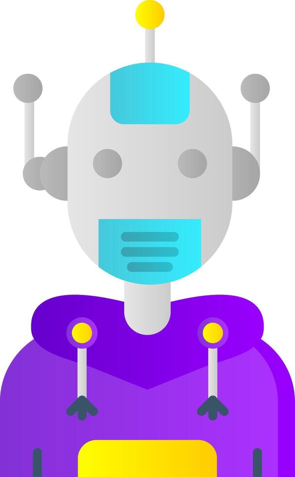 robot plano degradado icono vector