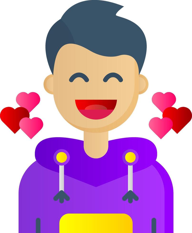 amor plano degradado icono vector