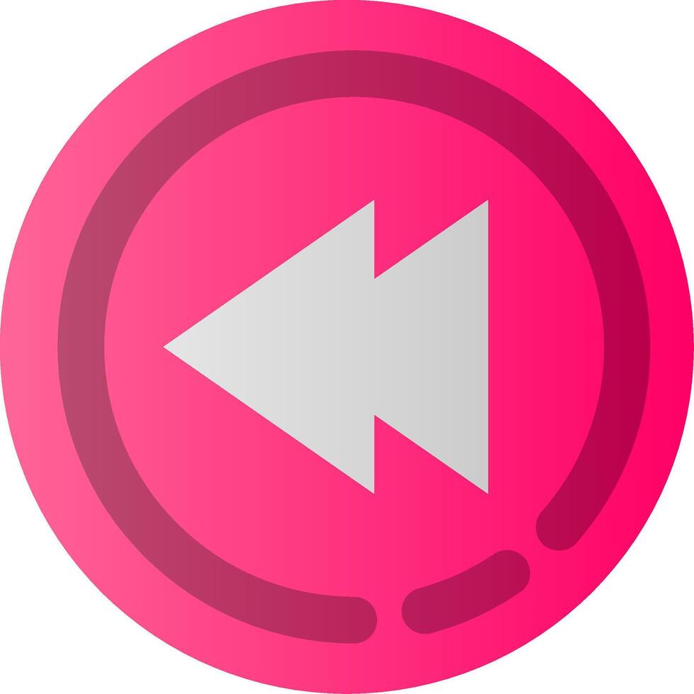 Rewind Flat Gradient Icon vector
