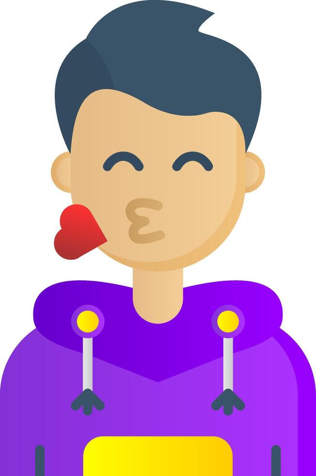 Kiss Flat Gradient Icon vector