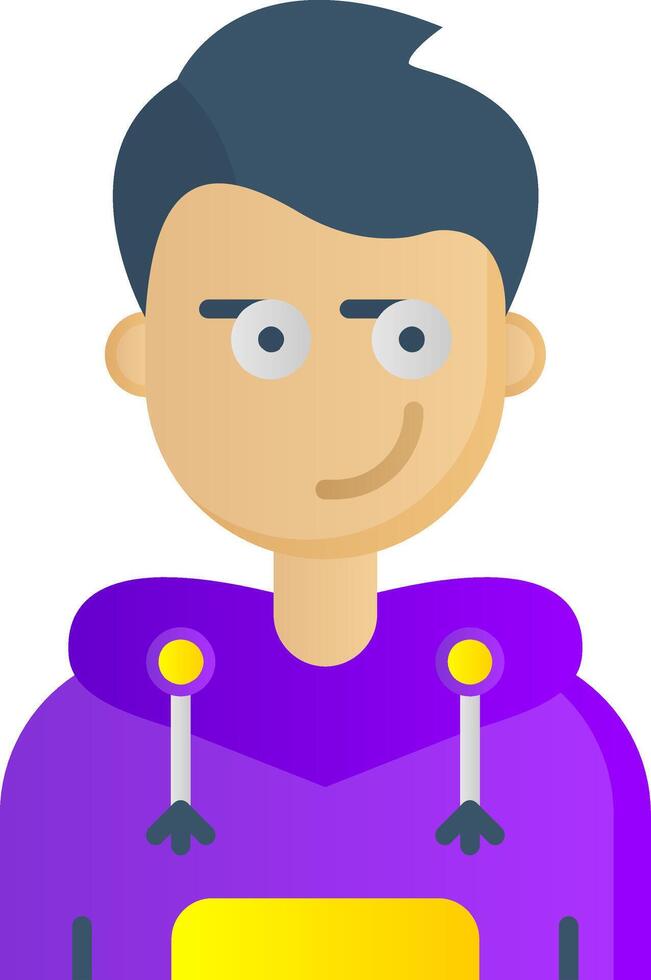 Smirking Flat Gradient Icon vector
