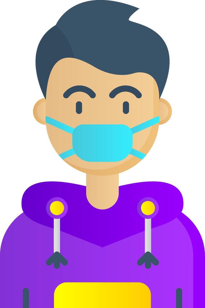Face mask Flat Gradient Icon vector