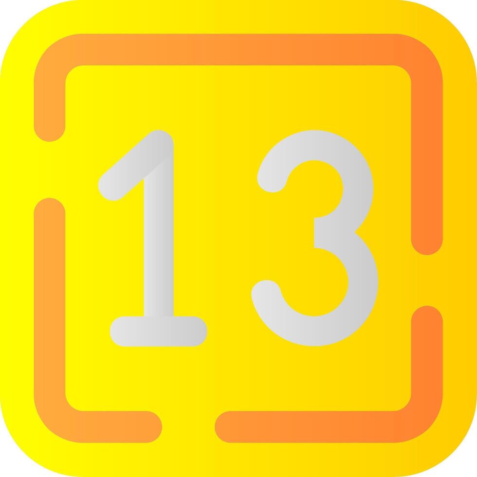 Thirteen Flat Gradient Icon vector