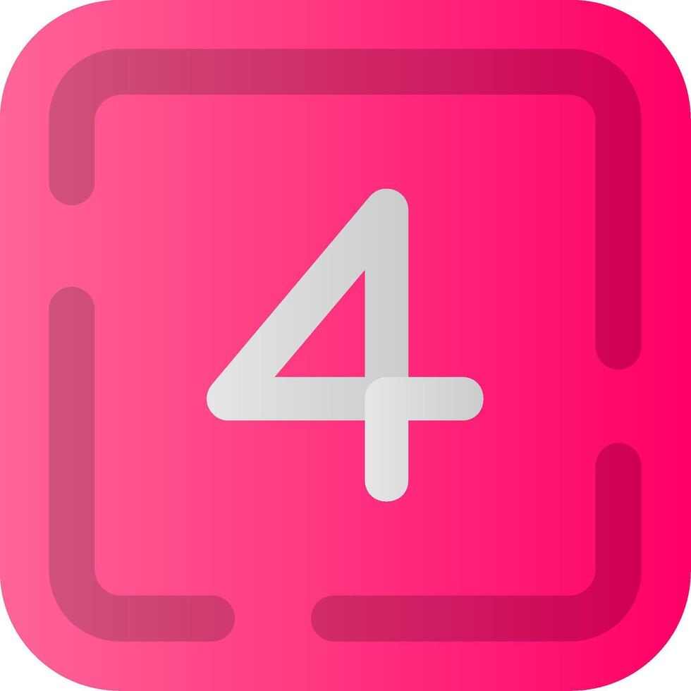 Four Flat Gradient Icon vector