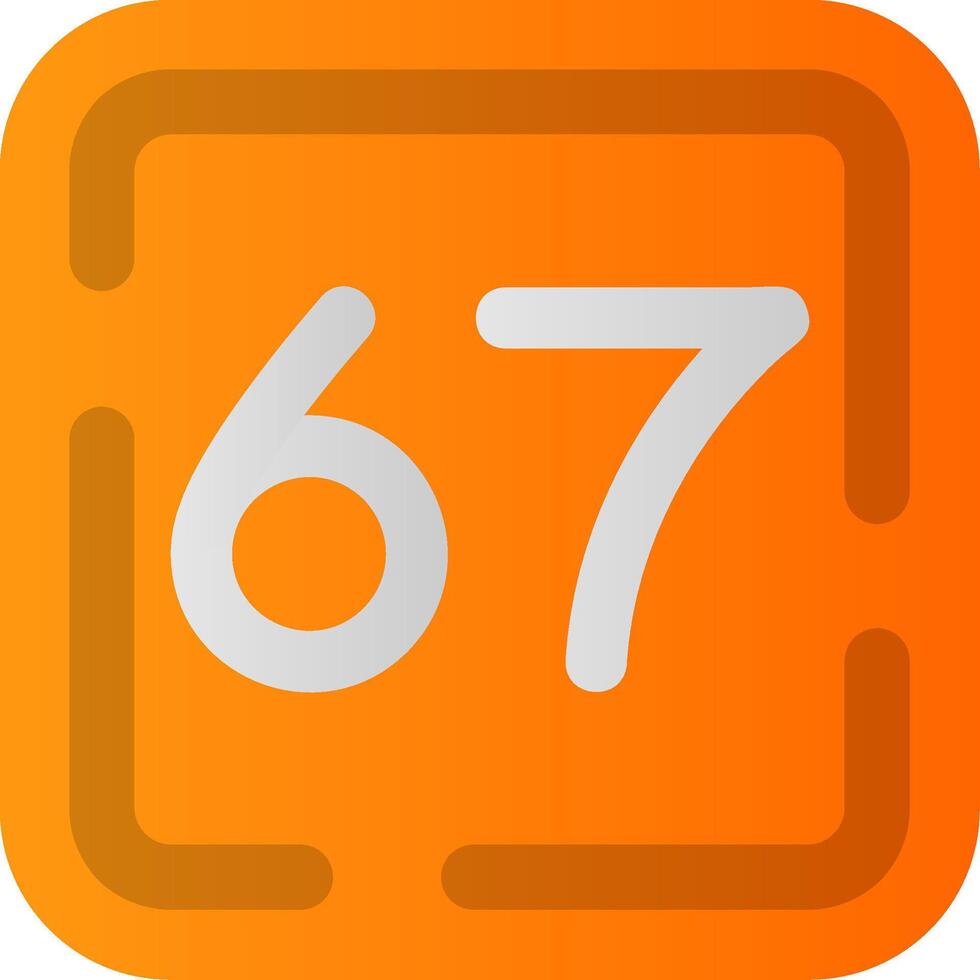 Sixty Seven Flat Gradient Icon vector