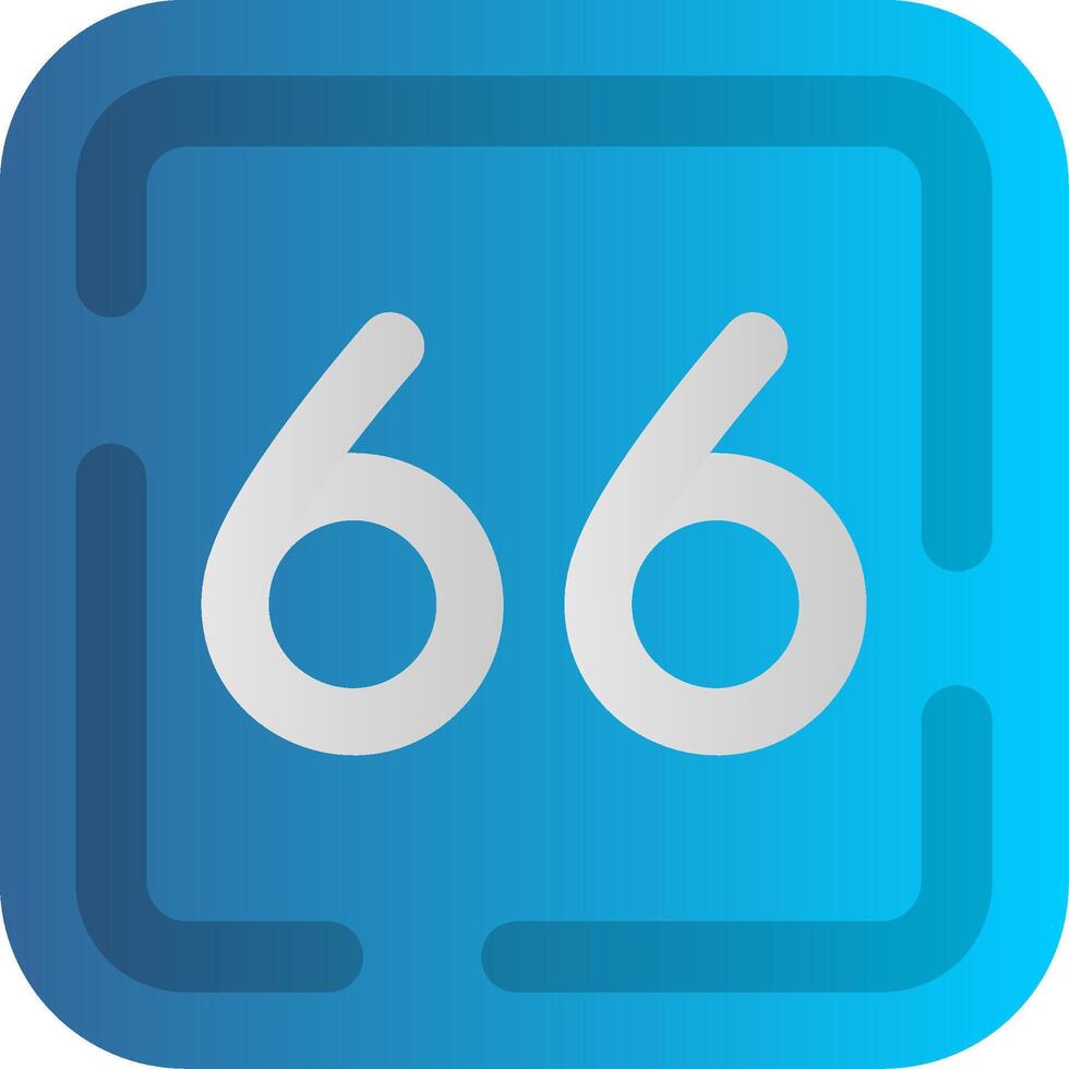 Sixty Six Flat Gradient Icon vector