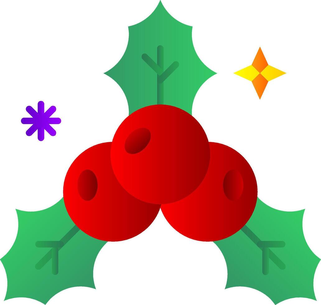 Mistletoe Flat Gradient Icon vector