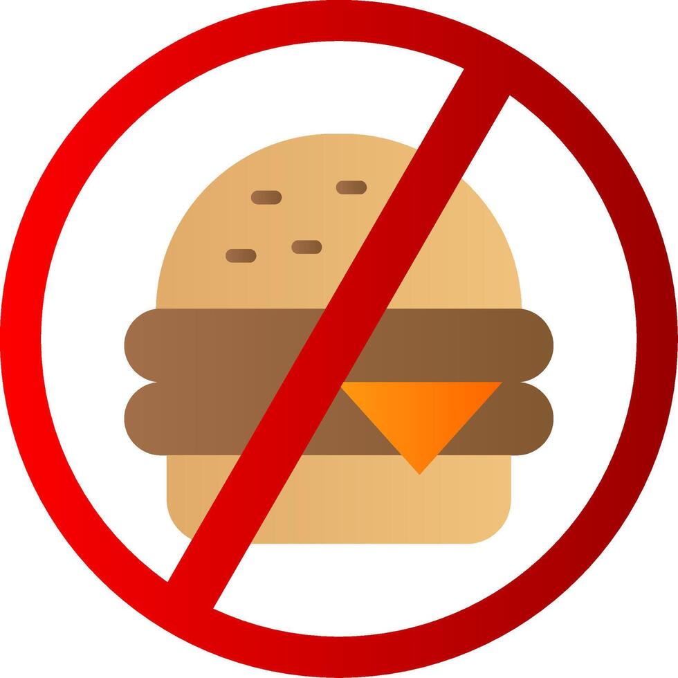 No comida plano degradado icono vector