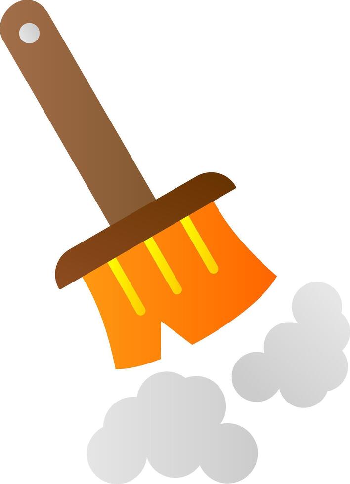 Broom Flat Gradient Icon vector