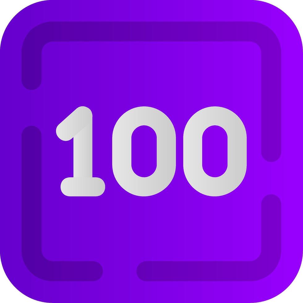 One Hundred Flat Gradient Icon vector