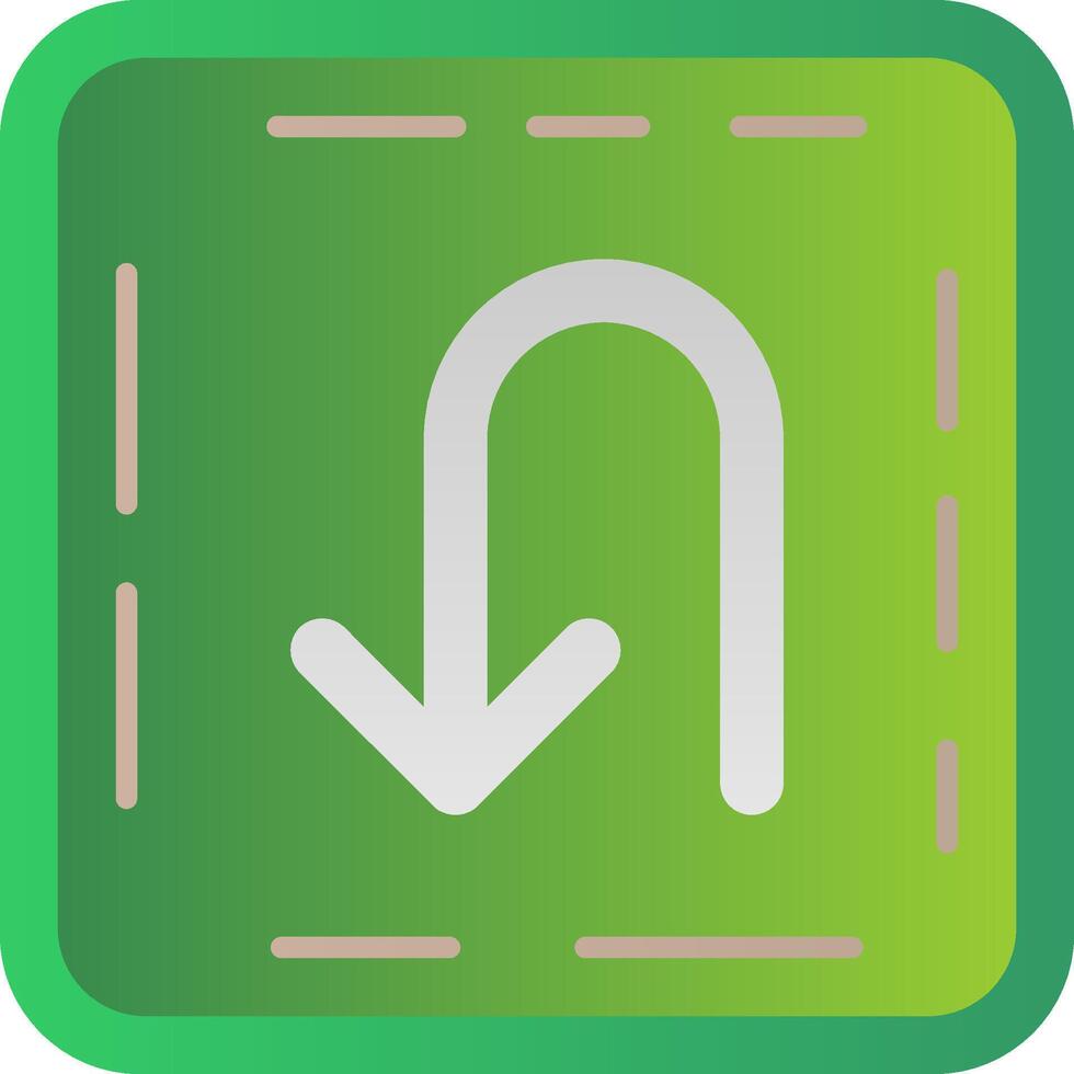 U turn Flat Gradient Icon vector