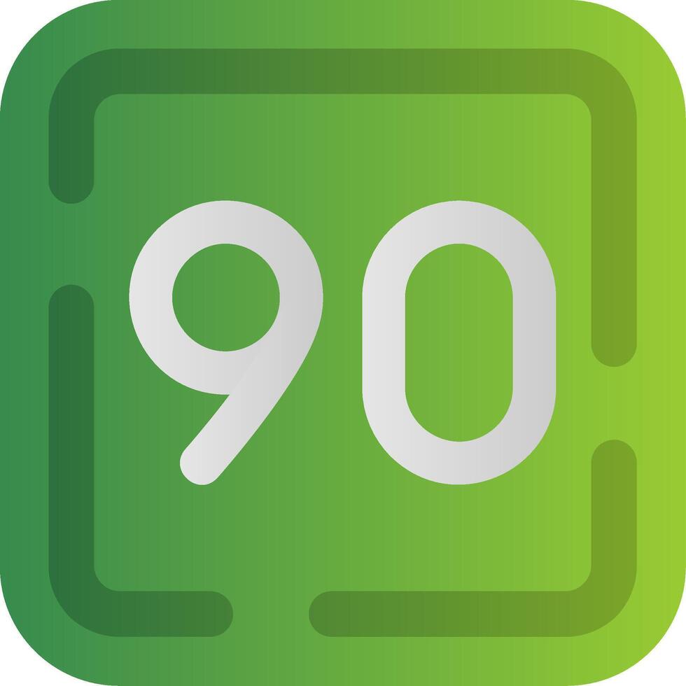 Ninety Flat Gradient Icon vector