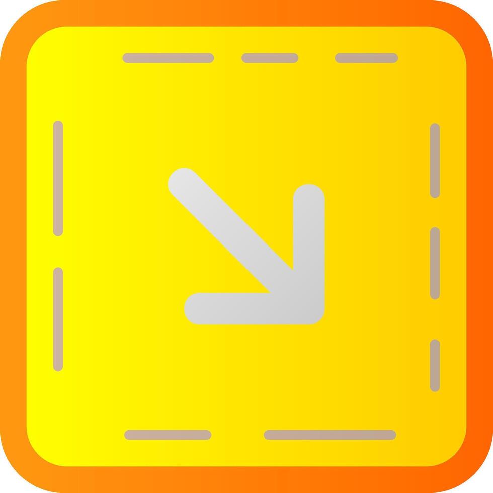 Down right arrow Flat Gradient Icon vector