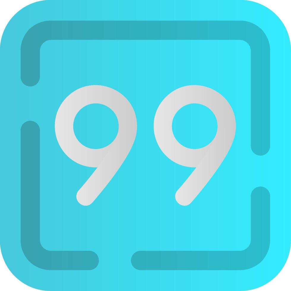 Ninety Nine Flat Gradient Icon vector