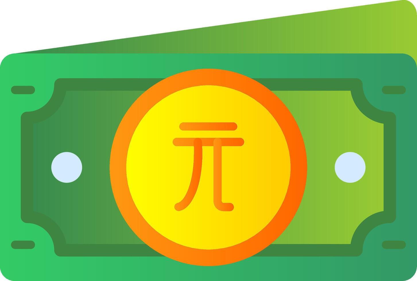 nuevo Taiwán dólar plano degradado icono vector