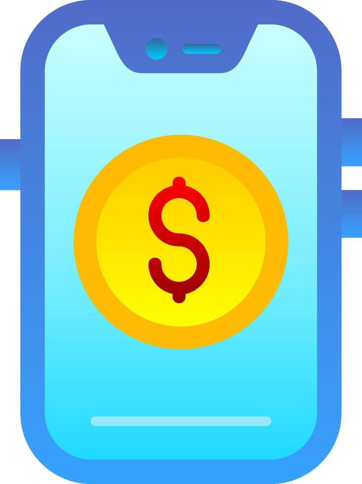 Money Flat Gradient Icon vector