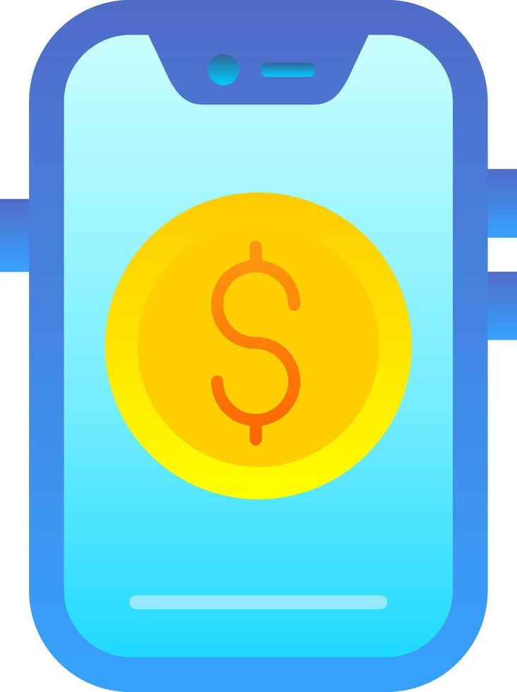 Dollar Flat Gradient Icon vector