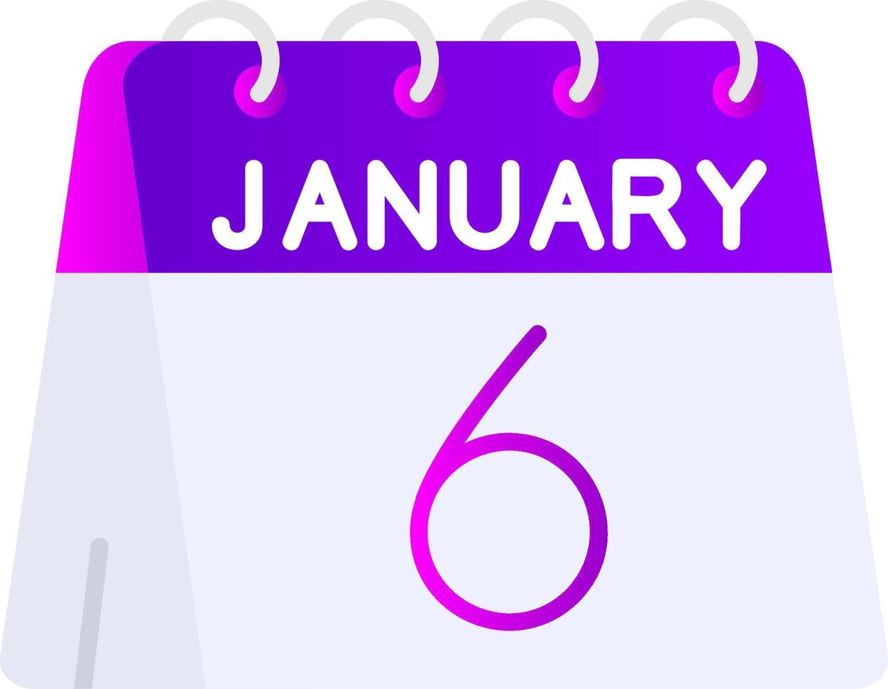 6th of January Flat Gradient Icon vector