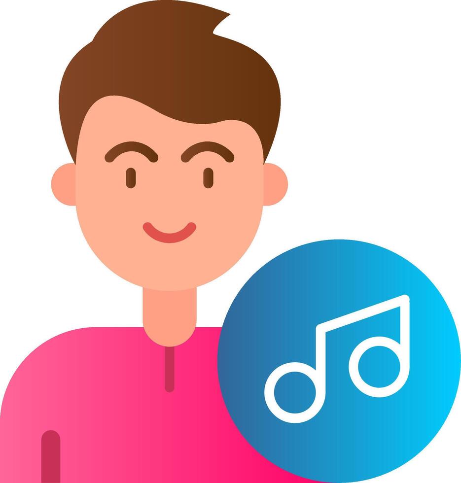 Music Flat Gradient Icon vector