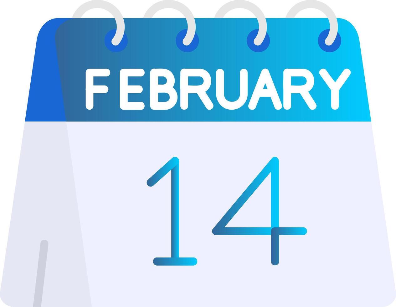 14th of February Flat Gradient Icon vector