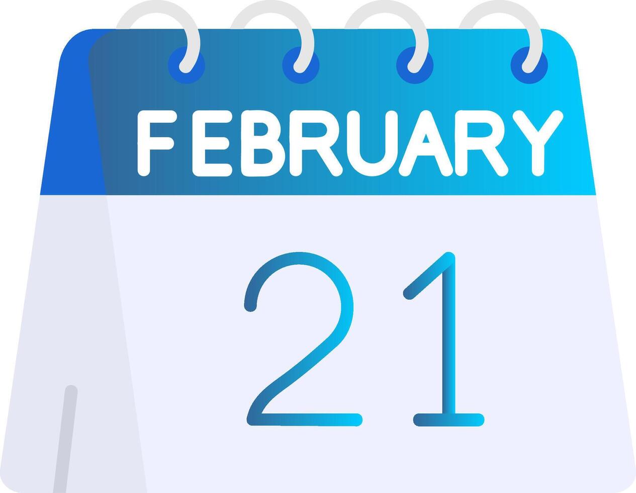 21st of February Flat Gradient Icon vector