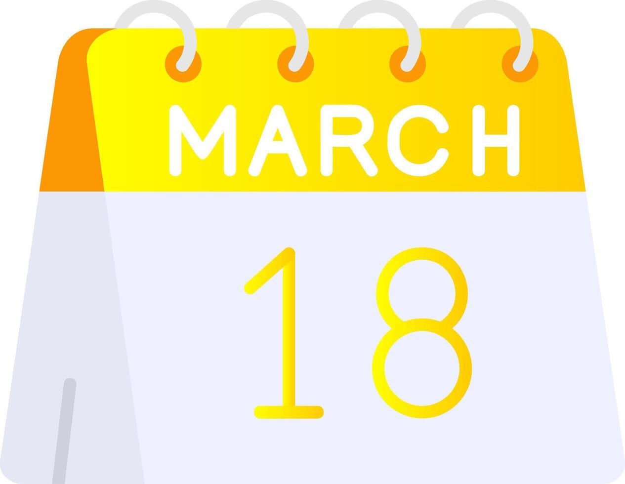 18th of March Flat Gradient Icon vector