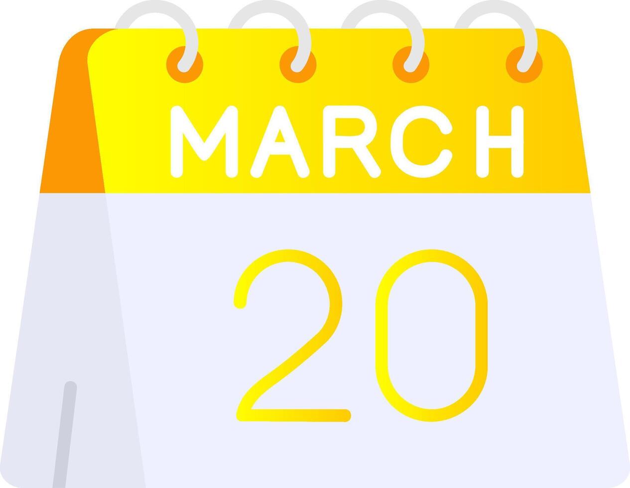 20th of March Flat Gradient Icon vector