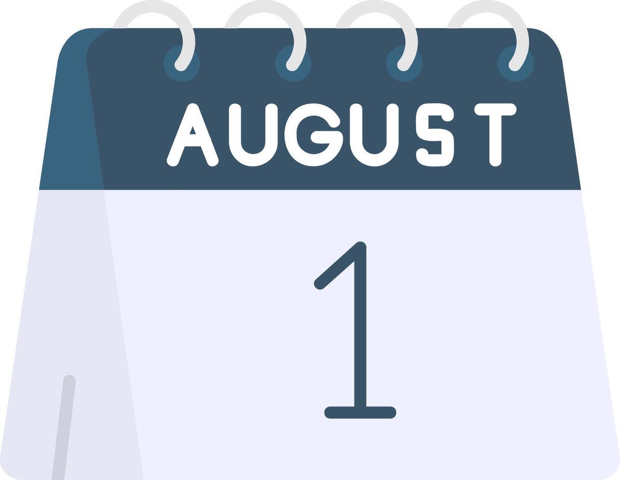 1st of August Flat Gradient Icon vector