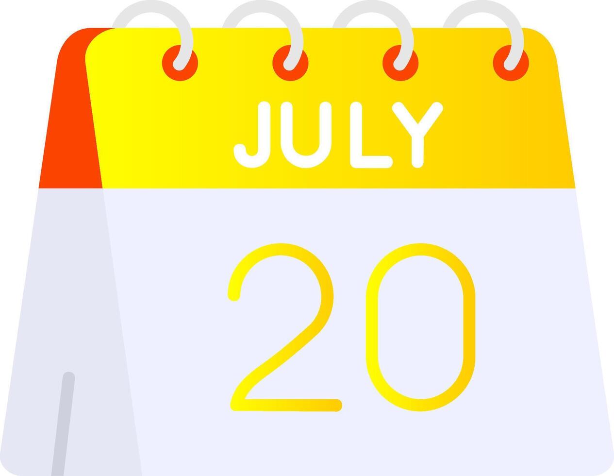 20th of July Flat Gradient Icon vector