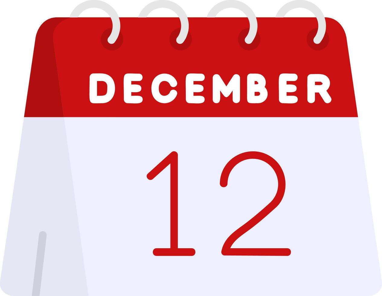 12th of December Flat Gradient Icon vector