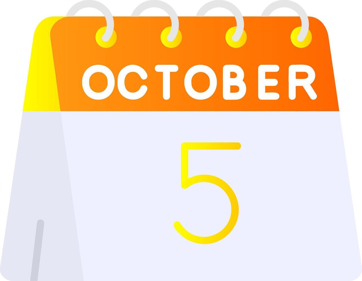 5th of October Flat Gradient Icon vector
