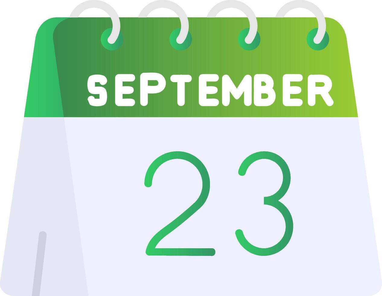 23rd of September Flat Gradient Icon vector
