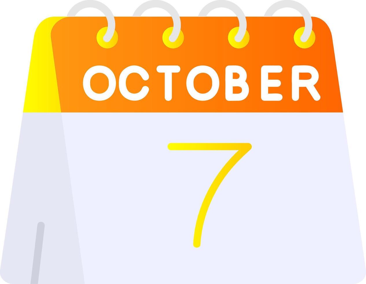 7th of October Flat Gradient Icon vector