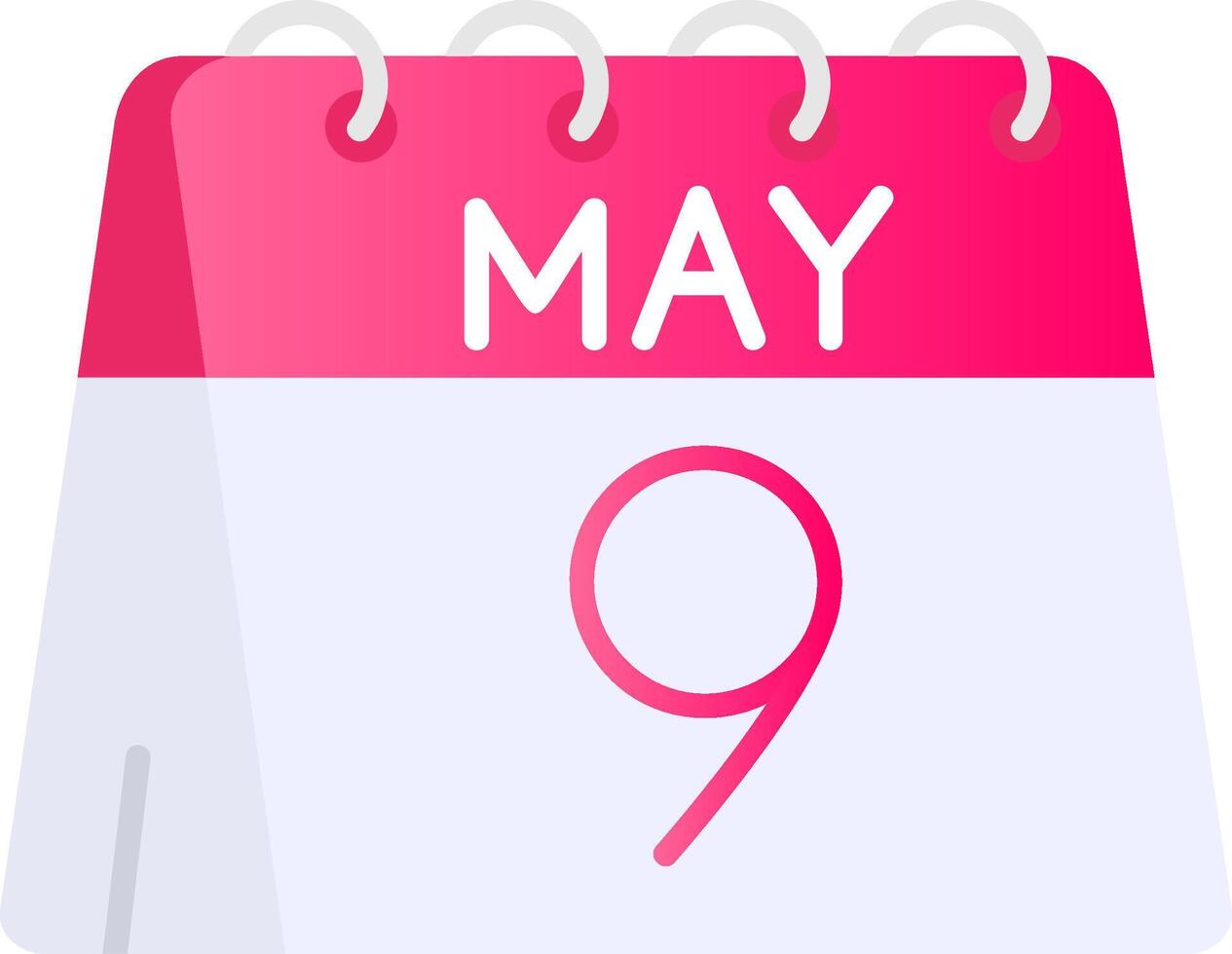 9th of May Flat Gradient Icon vector