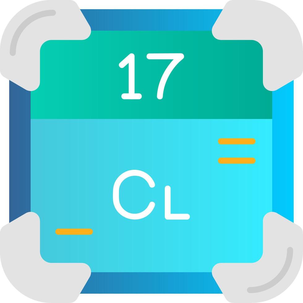 Chlorine Flat Gradient Icon vector