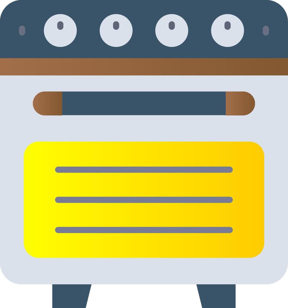 Oven Flat Gradient Icon vector