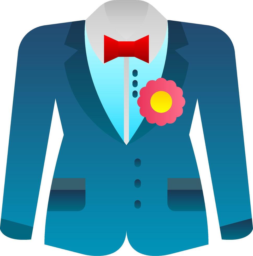 Groom suit Flat Gradient Icon vector