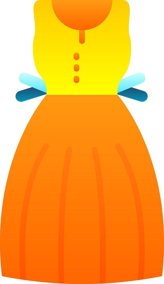 vestido de verano plano degradado icono vector