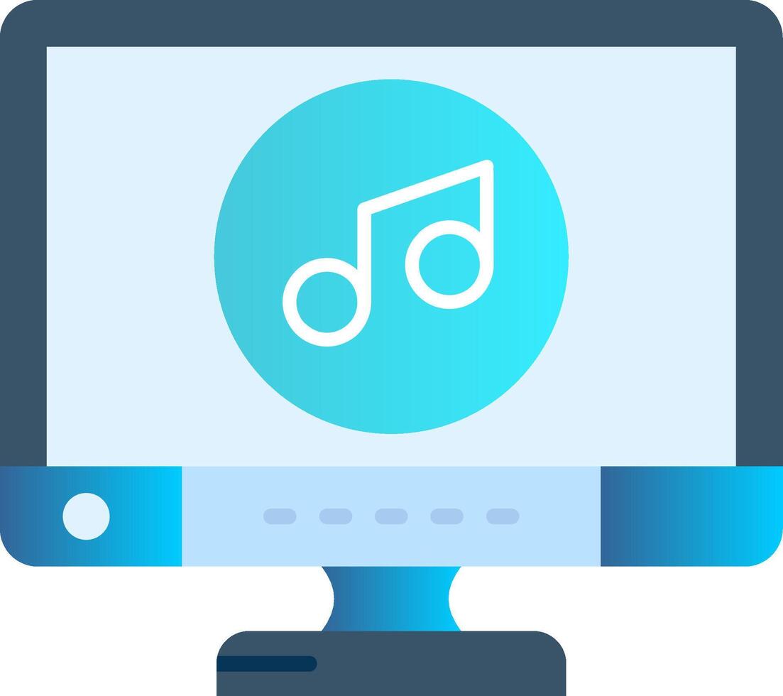 Music Flat Gradient Icon vector