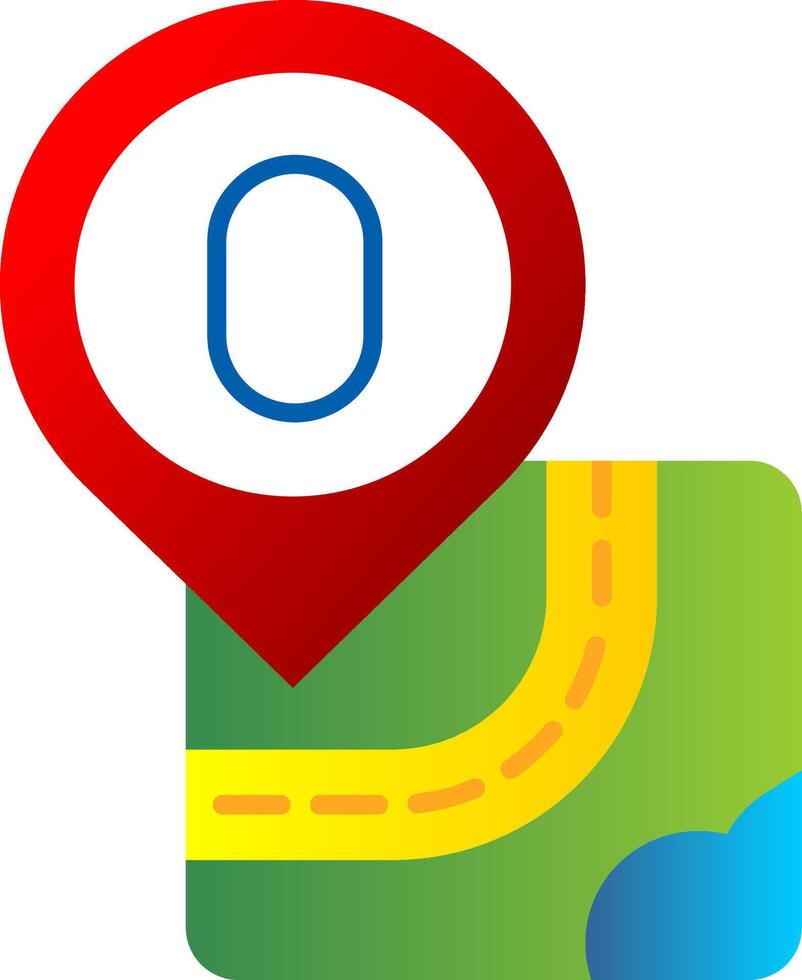 Zero Flat Gradient Icon vector