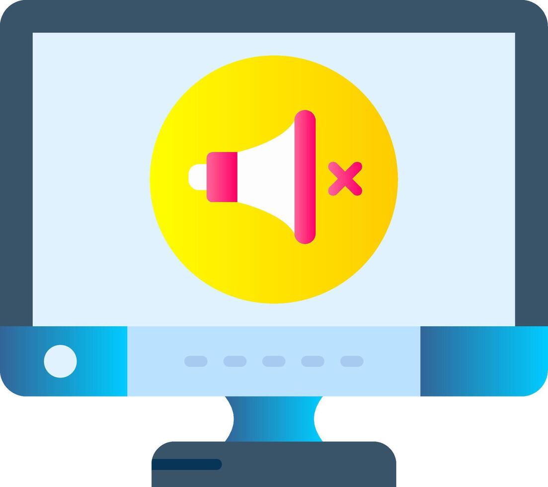 Mute Flat Gradient Icon vector
