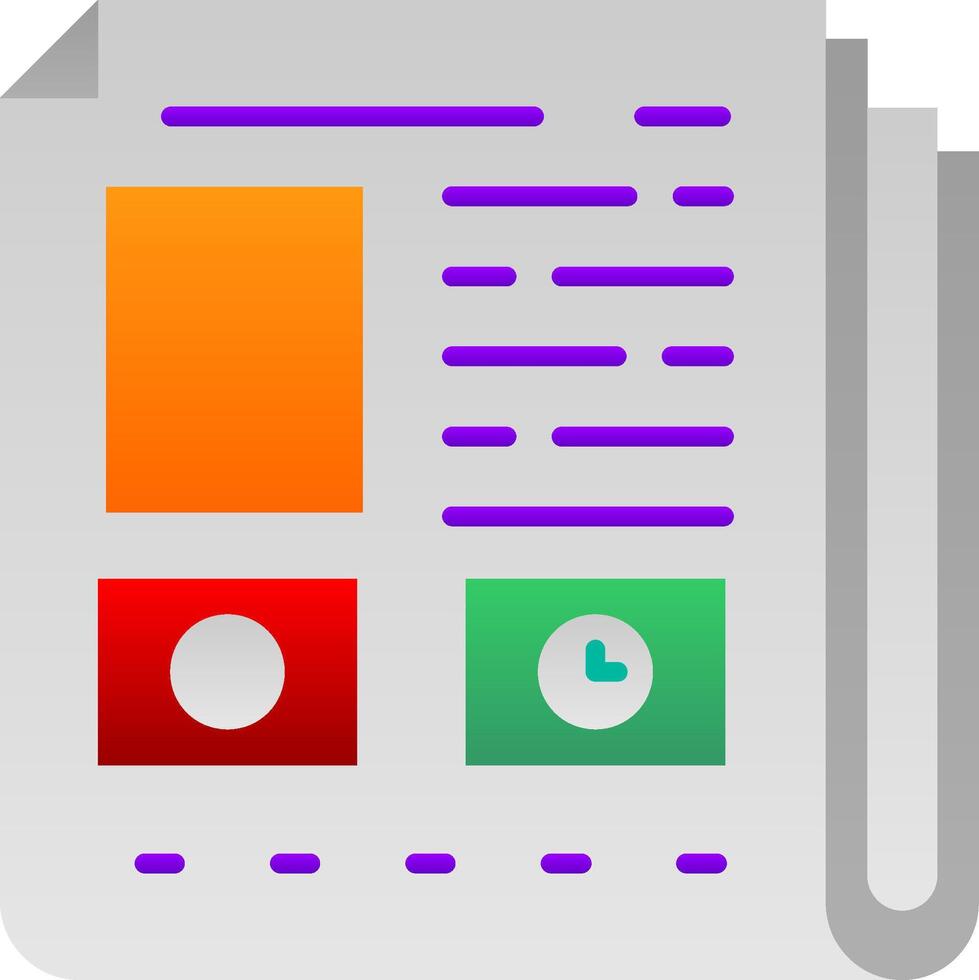 Newspaper Flat Gradient Icon vector