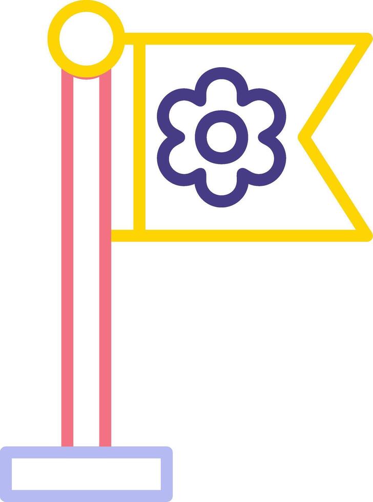 Sakura Flag Vector Icon