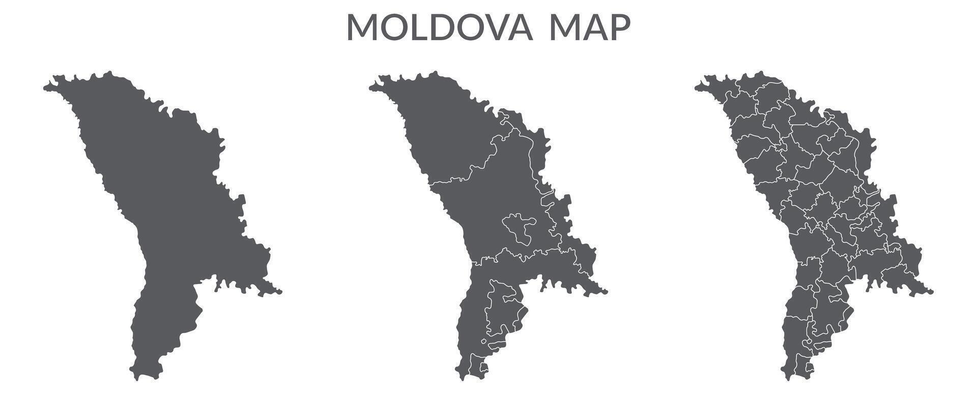 Moldavia mapa. mapa de Moldavia en gris conjunto vector