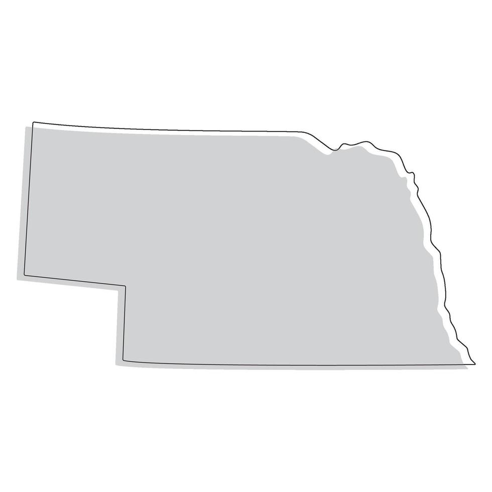 Nebraska estado mapa. mapa de el nos estado de Nebraska. vector