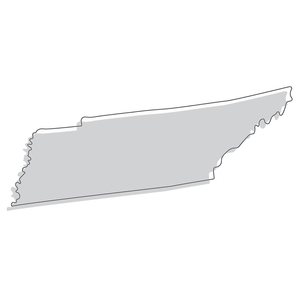 Map of Tennessee. Tennessee map. USA map vector