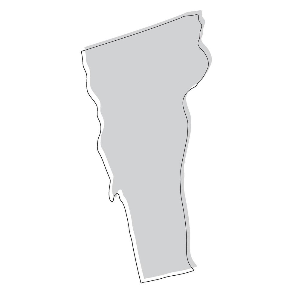 Vermont state map. Map of the U.S. state of Vermont. vector