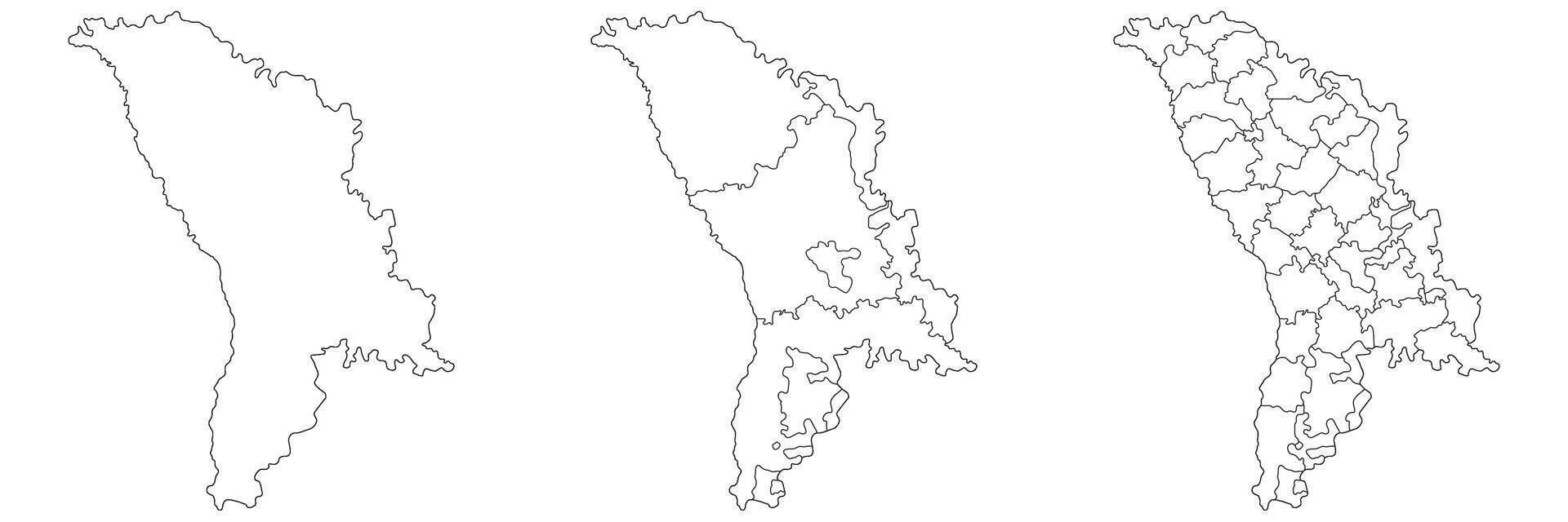 Moldova map. Map of Moldova in white set vector