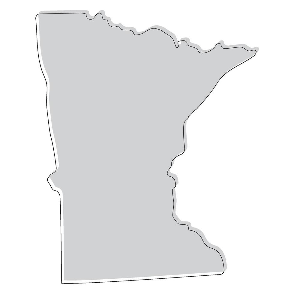 Minnesota state map. Map of the U.S. state of Minnesota. vector