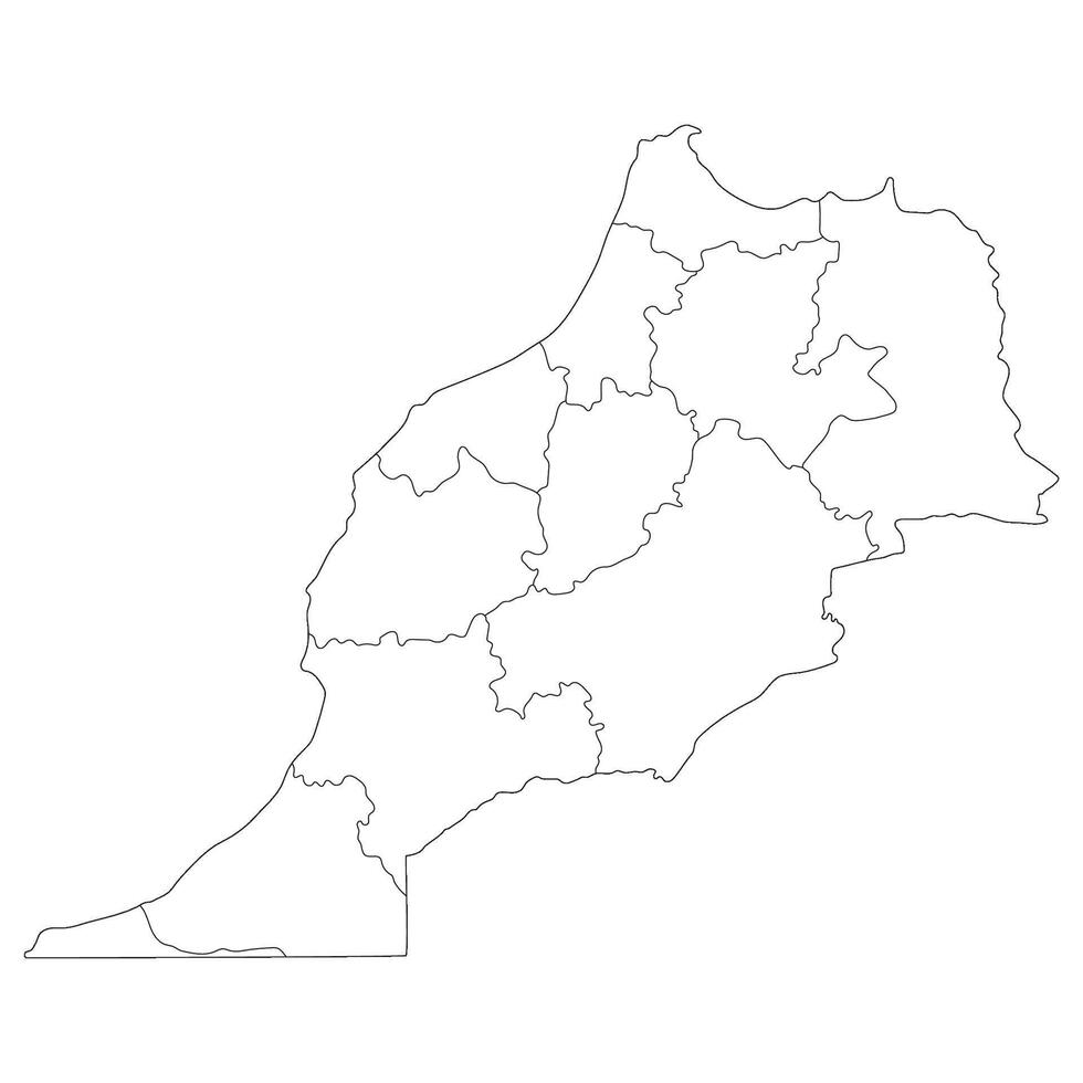 Morocco map. Map of Morocco in administrative provinces in white color vector
